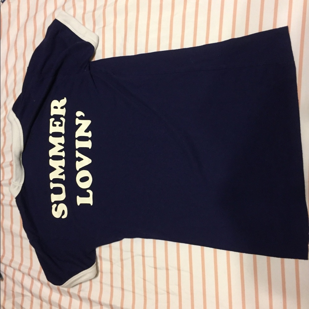 Pink navy blue T-shirt